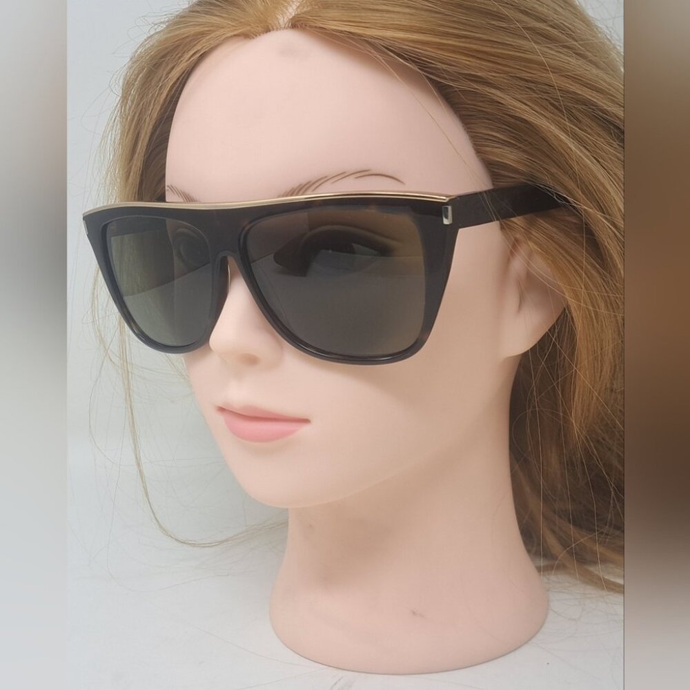 Saint Laurent Sunglasses SL1 Combi 004 Havana Gold Unisex Square Italy 59-13-140 - Picture 3 of 16